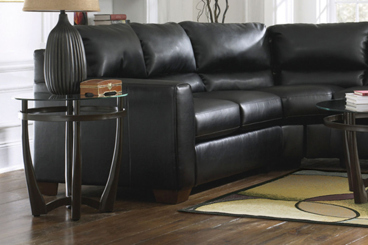 Onyx Durablend™ Leather Sectional at GardnerWhite