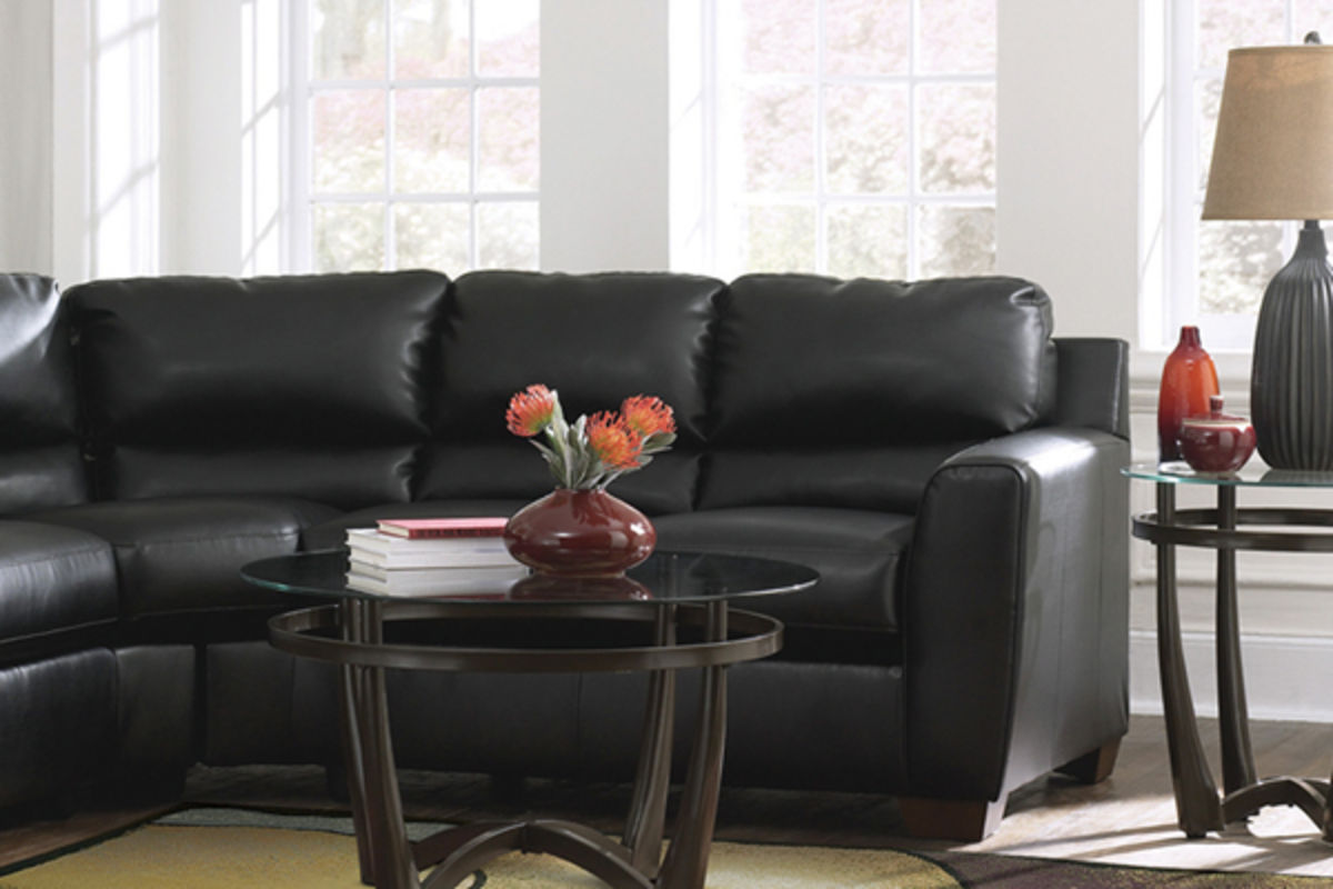 Onyx Durablend™ Leather Sectional