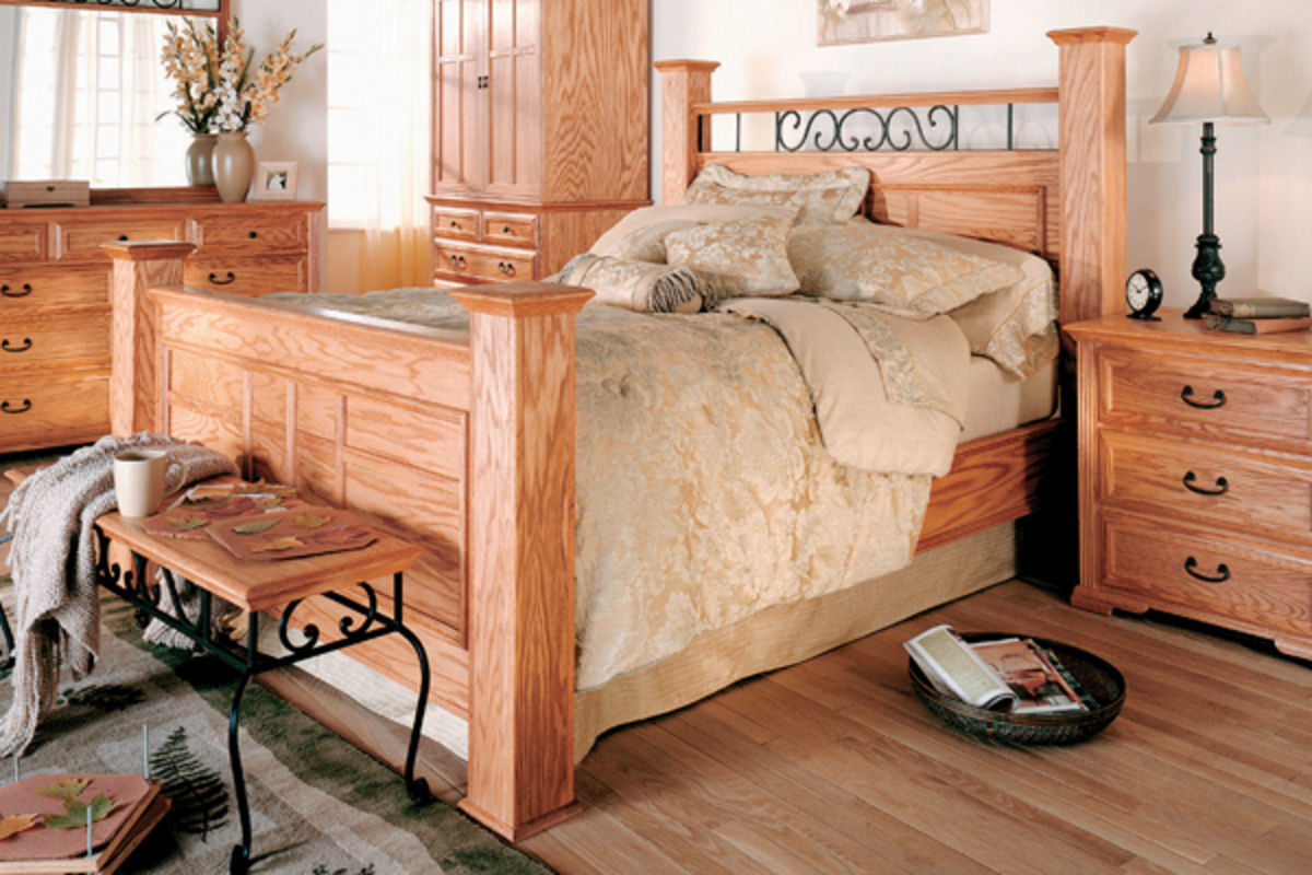 Thornwood Queen Oak Bed at GardnerWhite