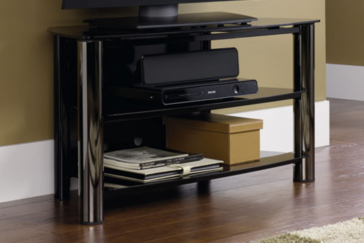 Black & Chrome 42" TV Stand at GardnerWhite