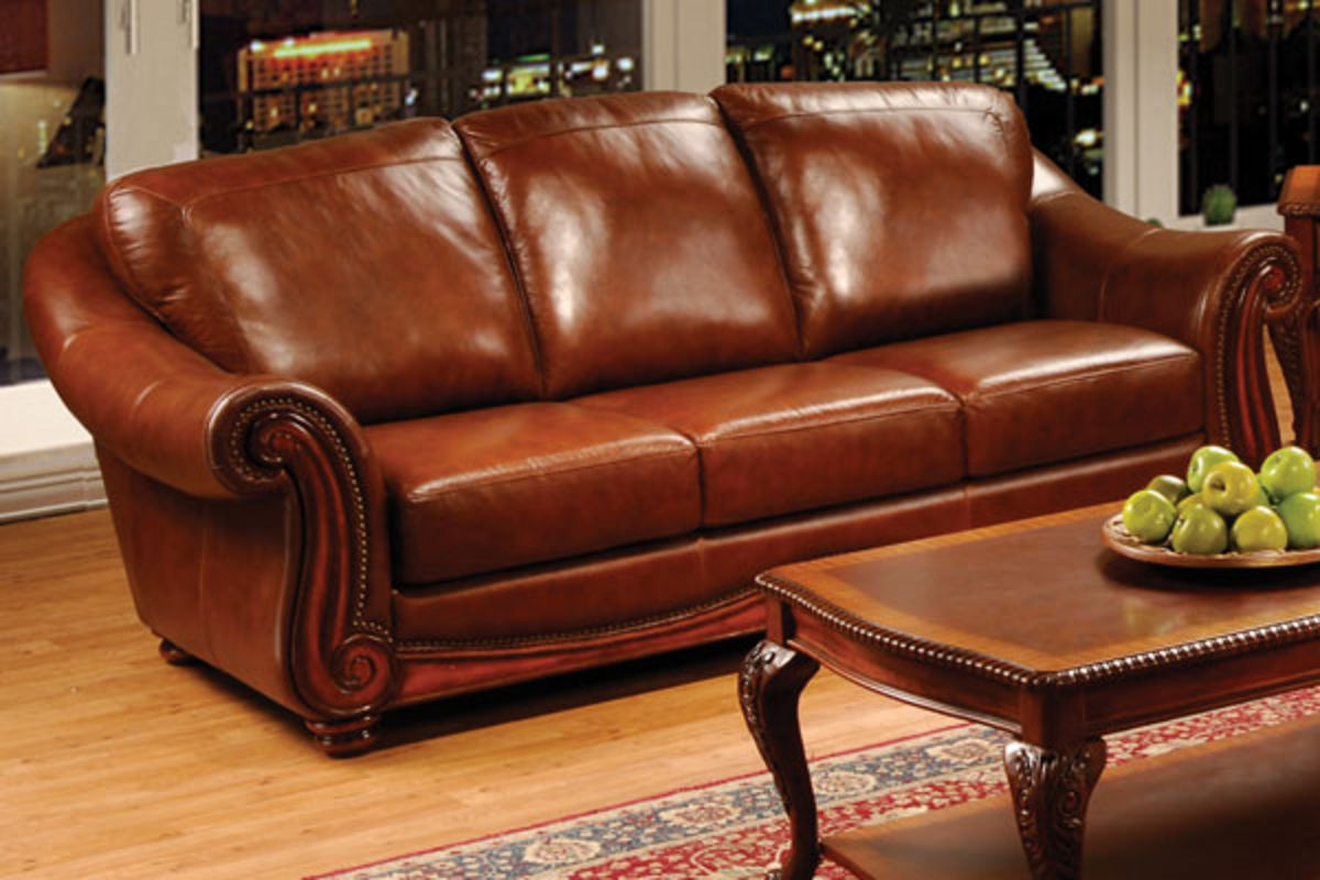 gardner leather round arms sofa