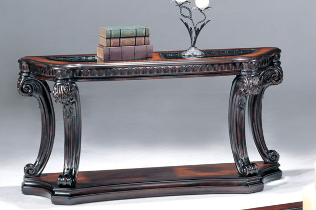 Old World Sofa Table in Living Room at GardnerWhite Furniture