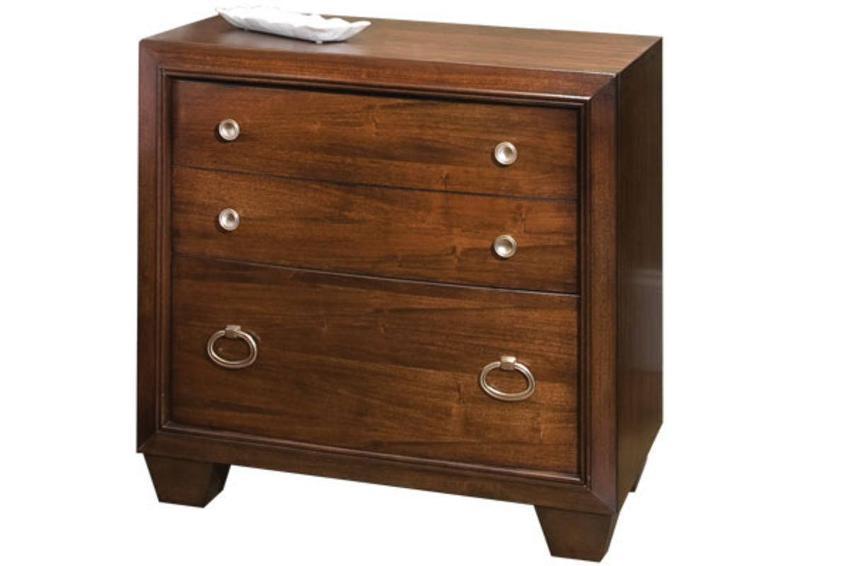 Wave Nightstand with Power Outlet (Wave Collection) in Bedroom at
