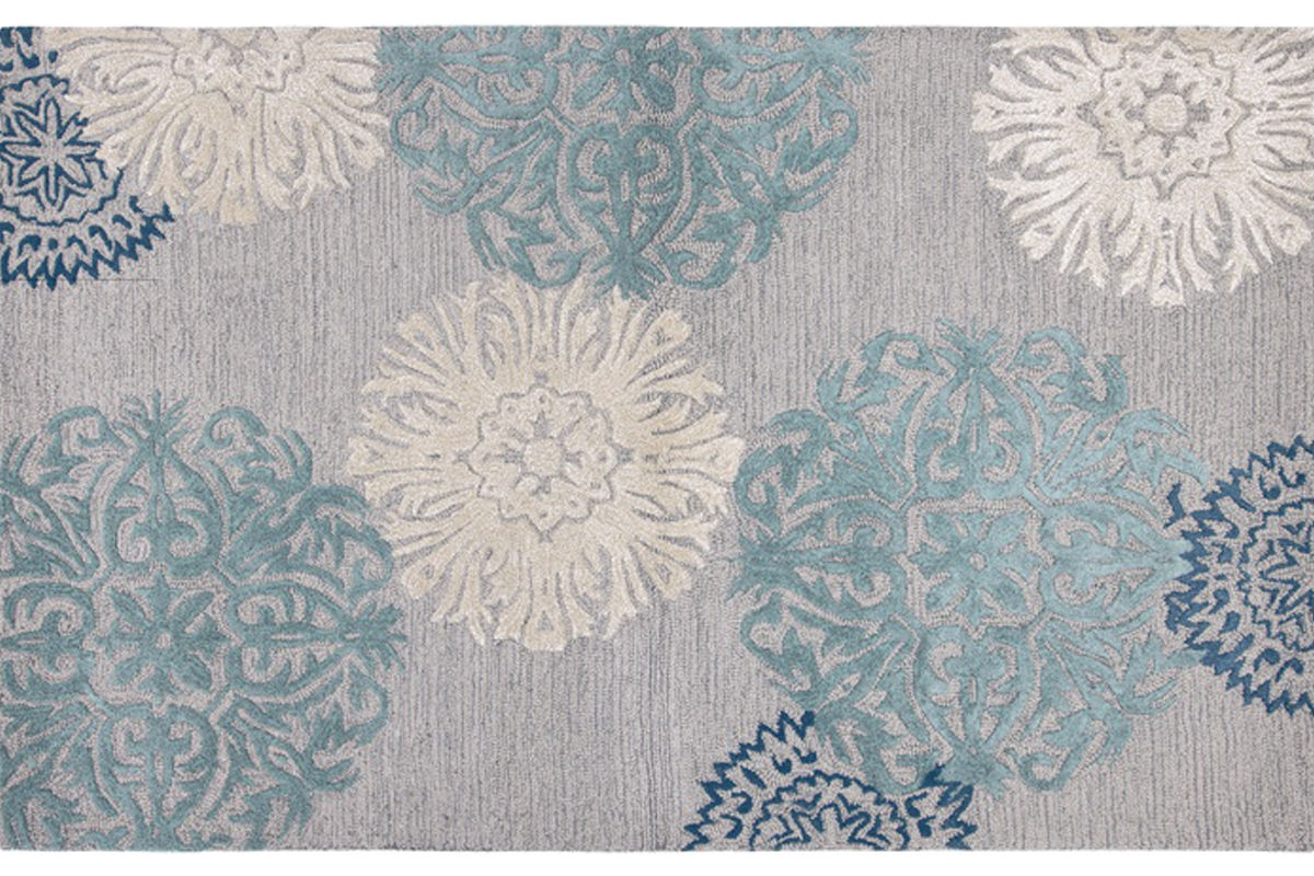 5X8 Blue Circles Rug at GardnerWhite