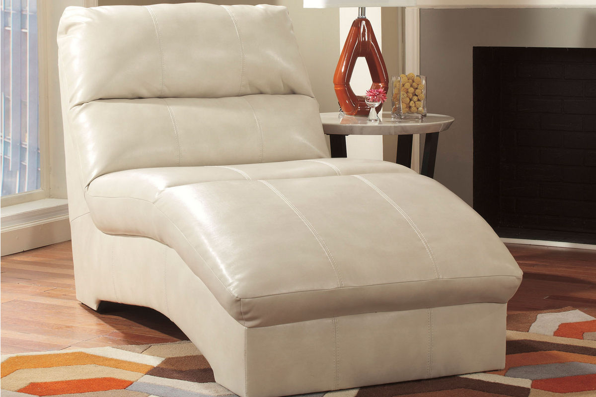 Talin Leather Chaise Lounge at GardnerWhite