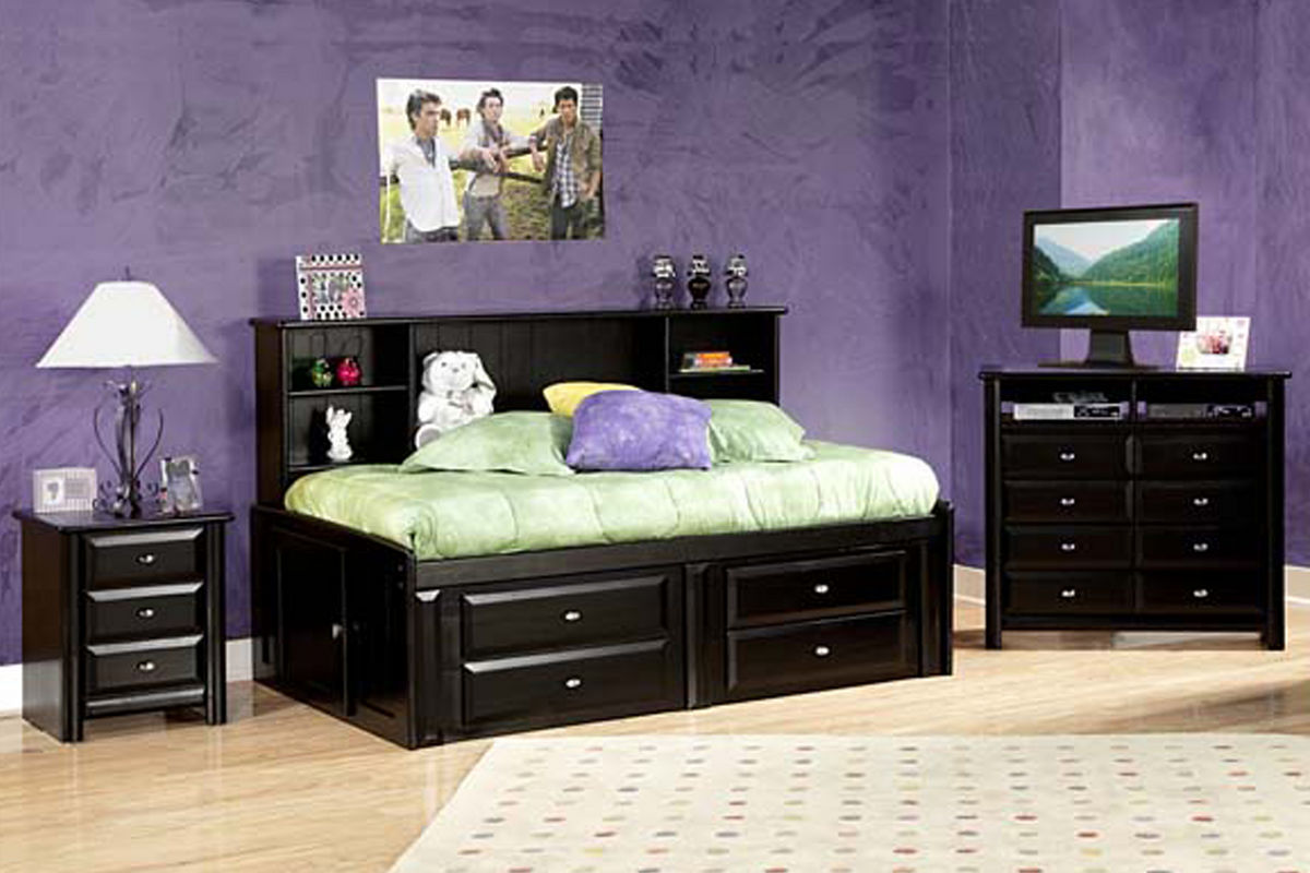 Laguna Black Twin Roomsaver Bed at GardnerWhite
