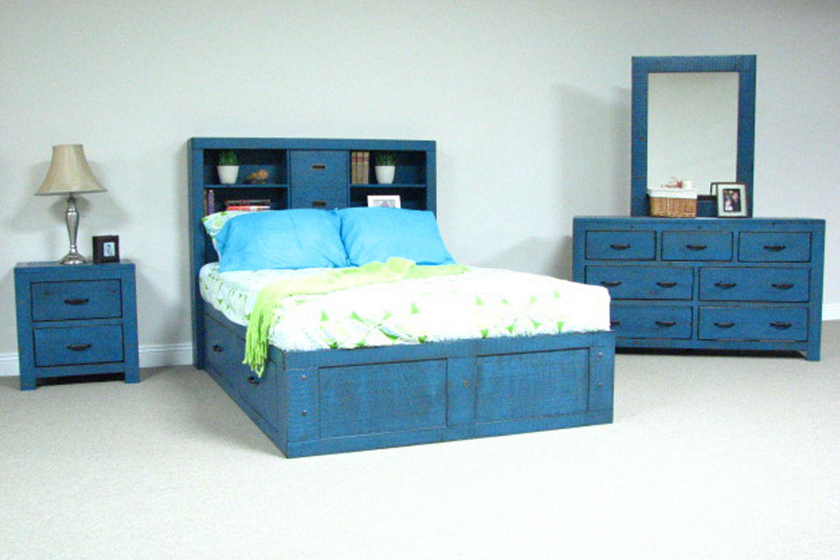 Blue Dresser & Mirror at GardnerWhite