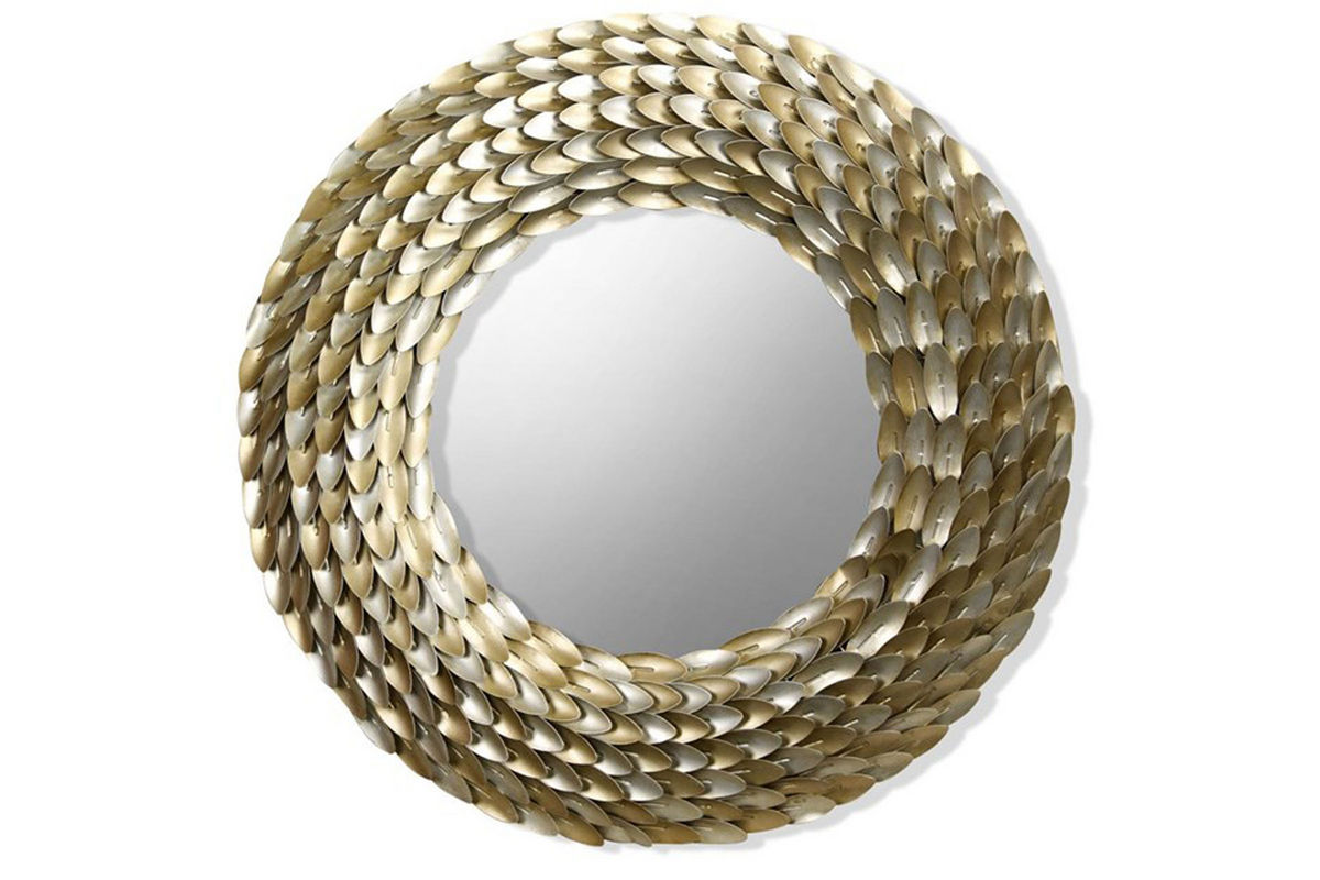 Round Gold Leaf Mirror at GardnerWhite