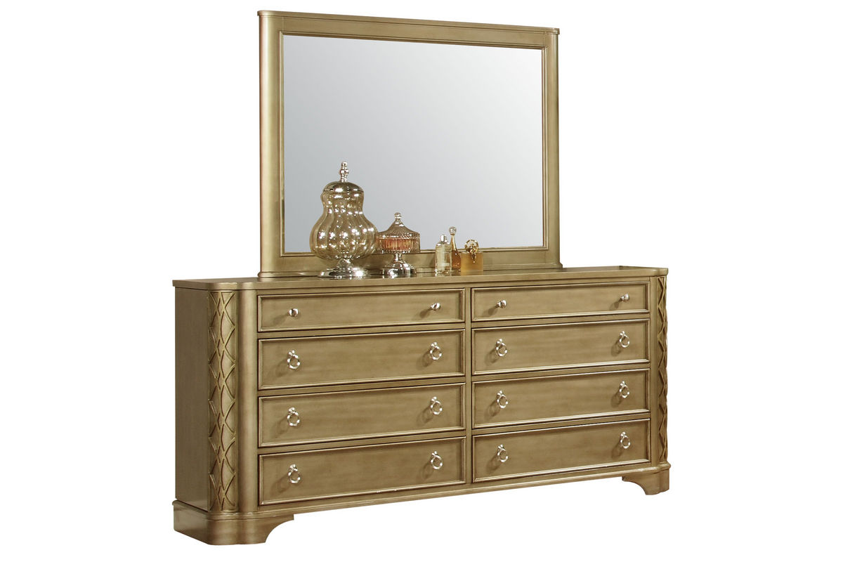 Golden Dresser & Mirror at GardnerWhite