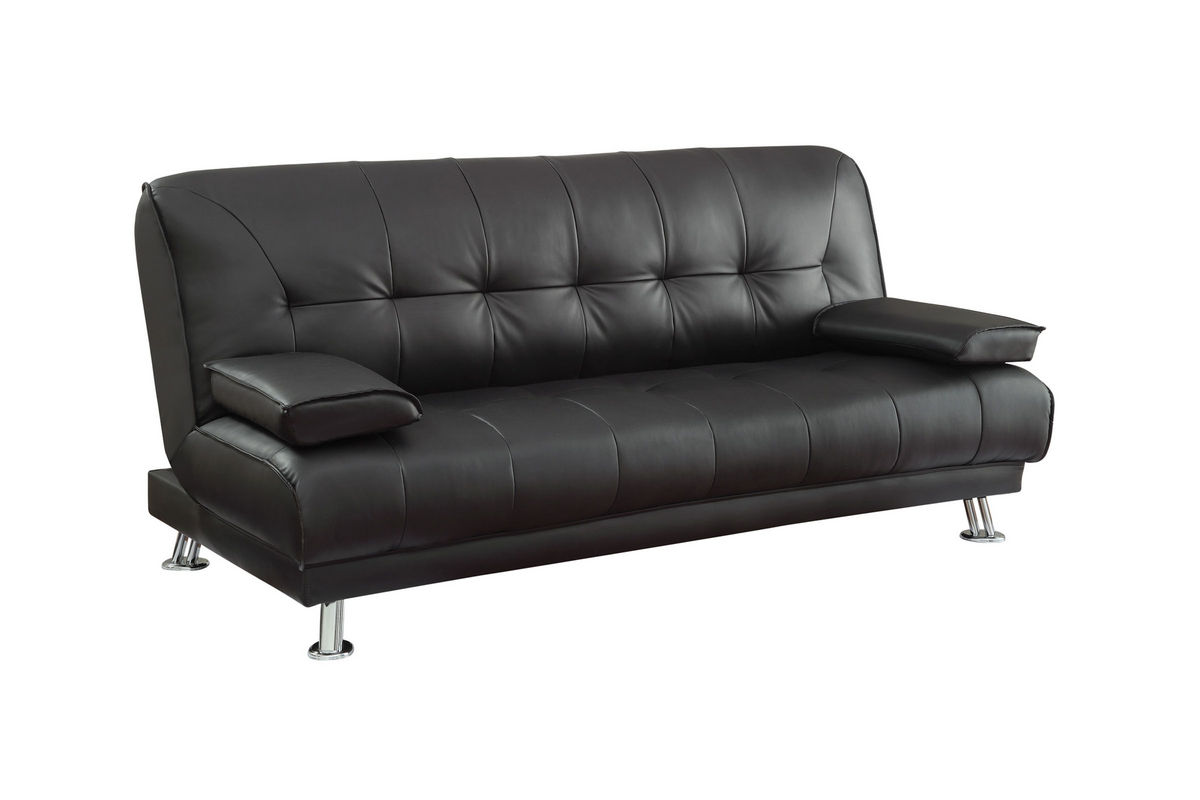 Black Leather Futon 300205 at GardnerWhite