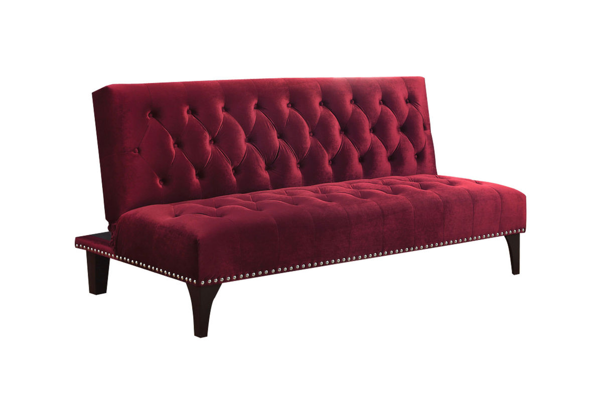 Burgundy Velvet Futon 500236 at GardnerWhite