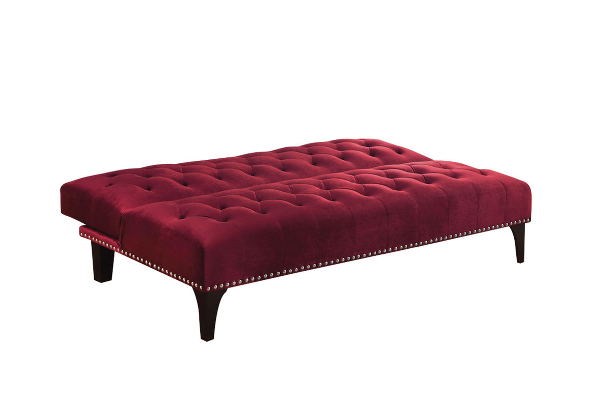 Burgundy Velvet Futon 500236 at GardnerWhite