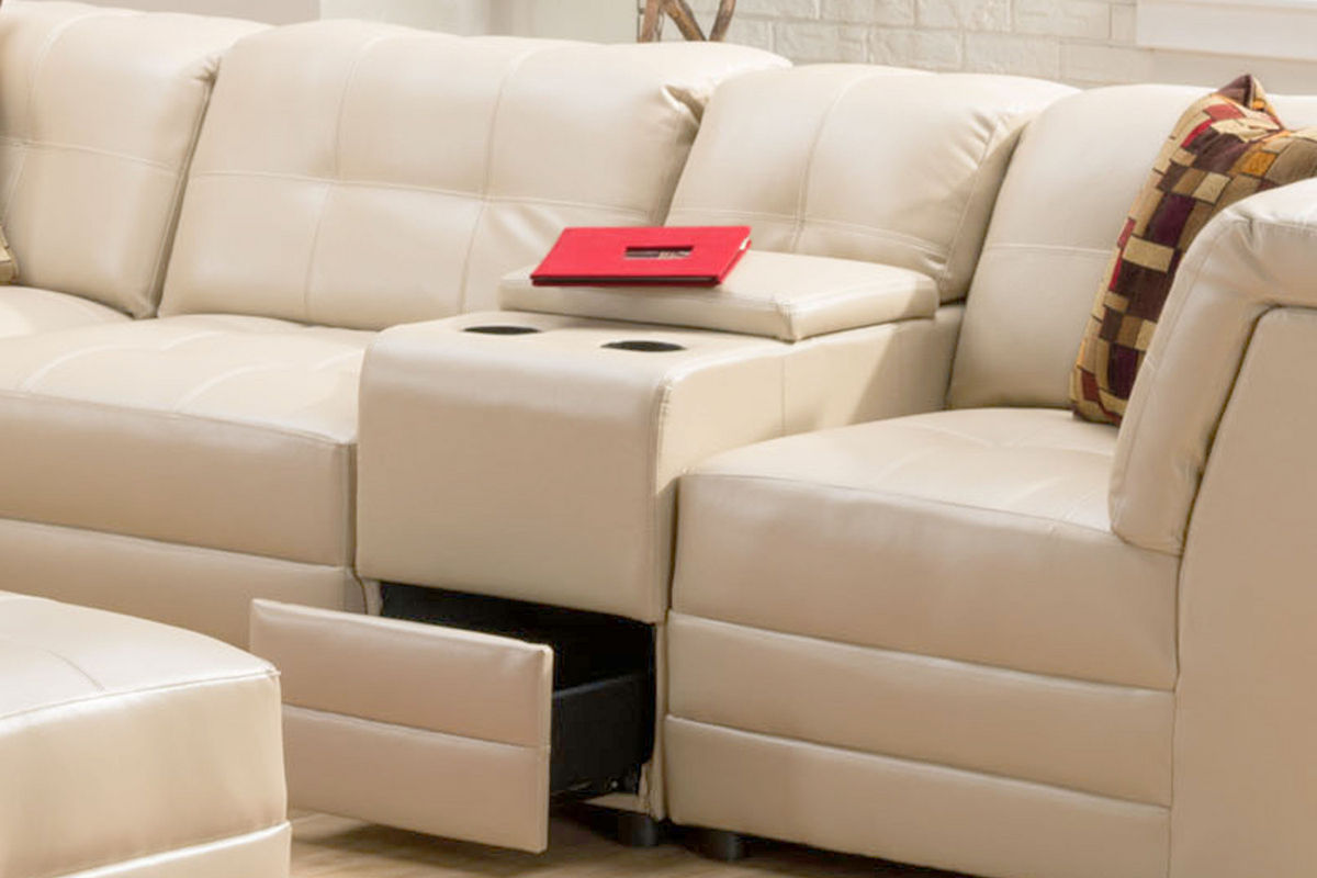 Calisto 7Piece Bonded Leather Sectional at GardnerWhite