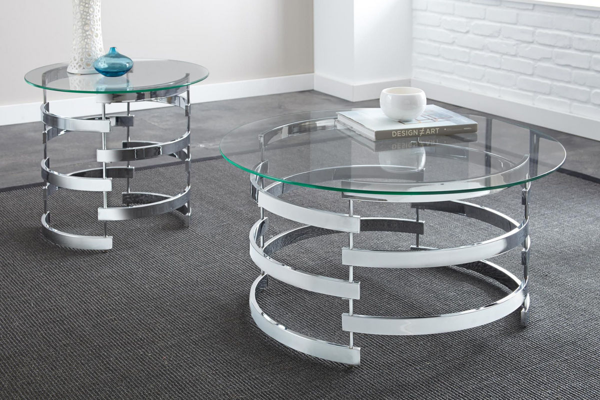 Glass & Chrome End Table at Gardner-White
