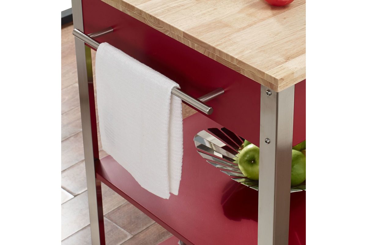 Culinary Prep Kitchen Cart in Red by Crosley at GardnerWhite
