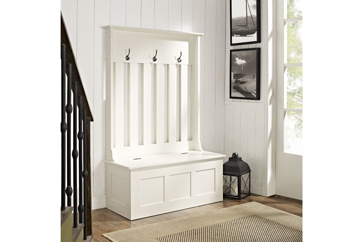 Ogden Entryway Hall Tree in White by Crosley at GardnerWhite