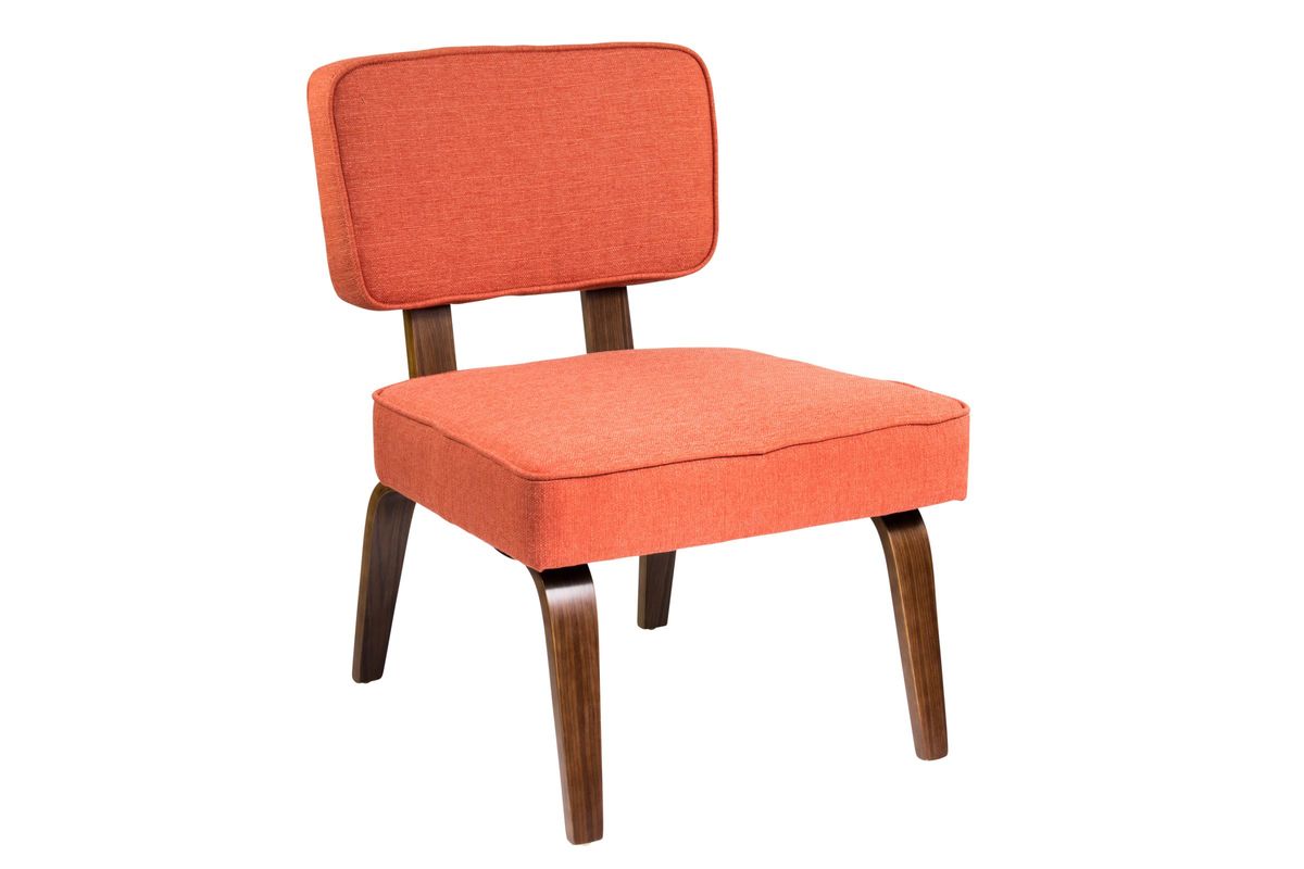 Nunzio Mid-Century Modern Accent Chair in Deep Orange by LumiSource