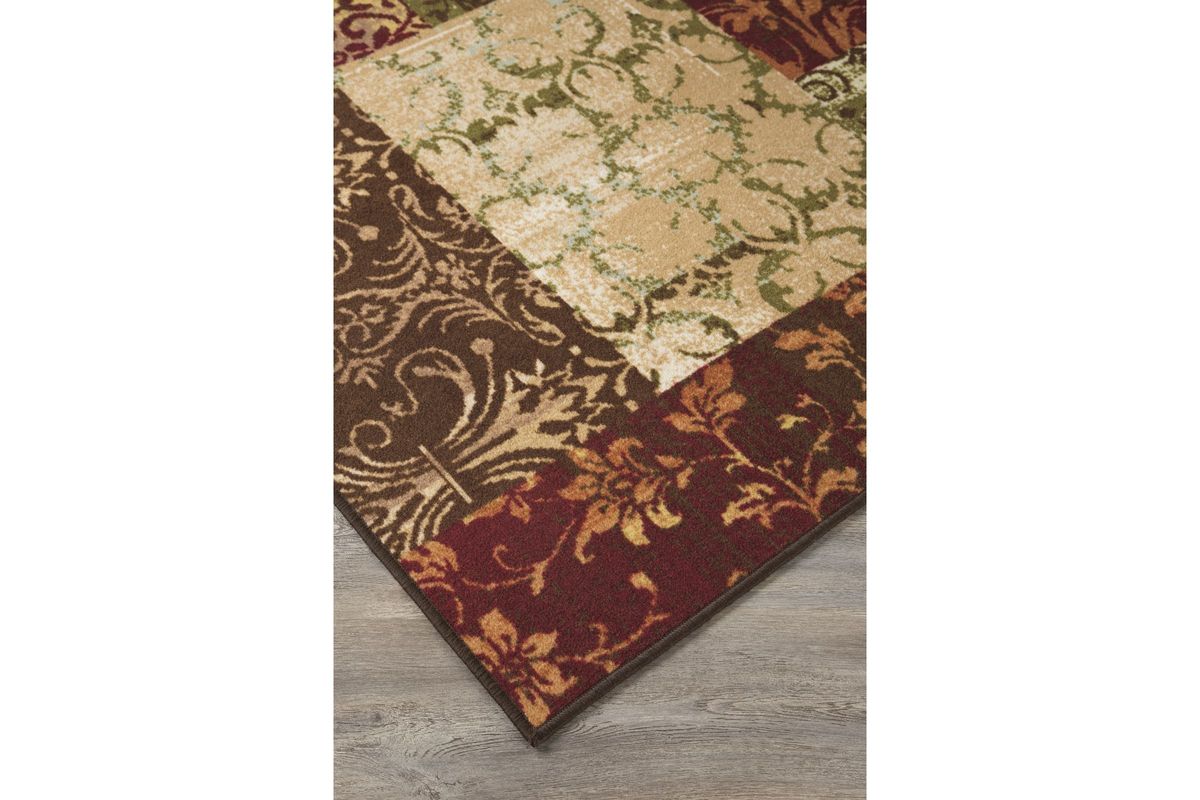 Milner Medium Rug in Brown/Burgundy by Ashley DISCONTINUED*FDROP170629