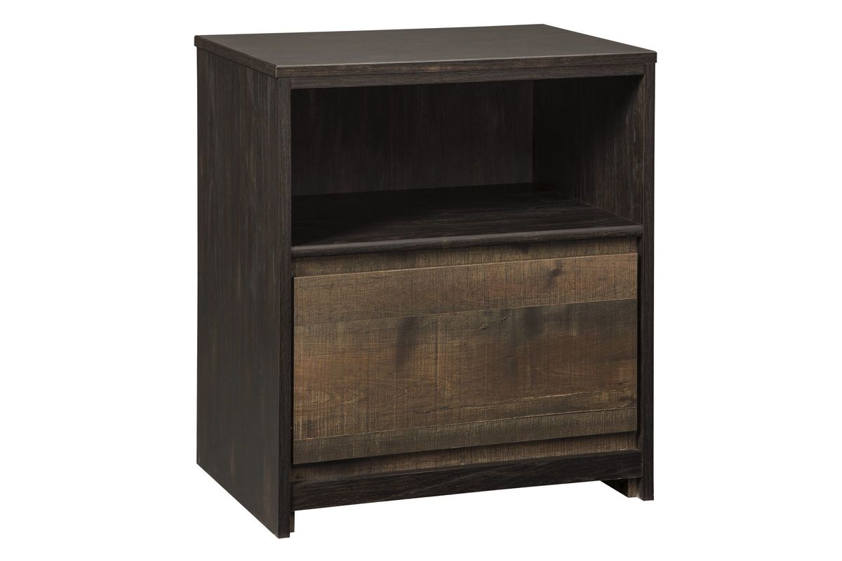 Windlore One Drawer Night Stand in Dark Brown by Ashley