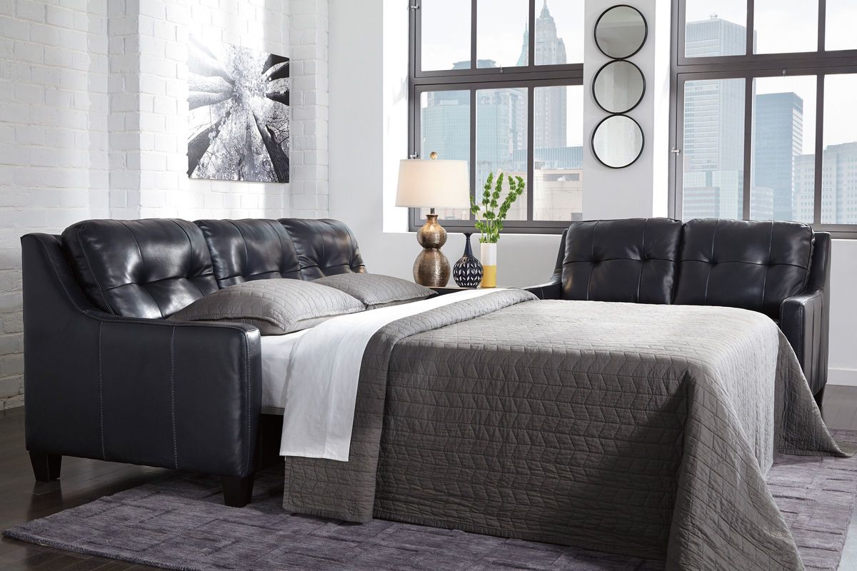 Navin Leather Queen Sleeper Sofa at GardnerWhite