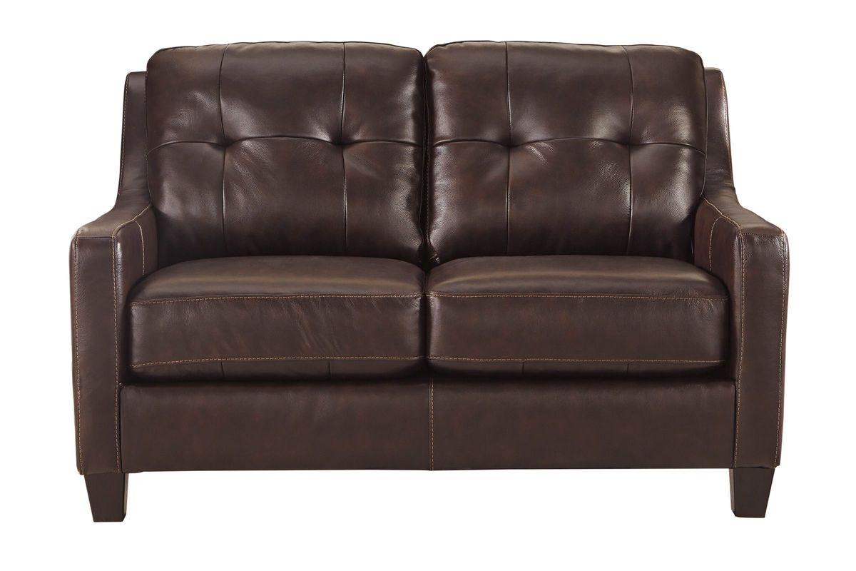 Mahogany Leather Loveseat at GardnerWhite