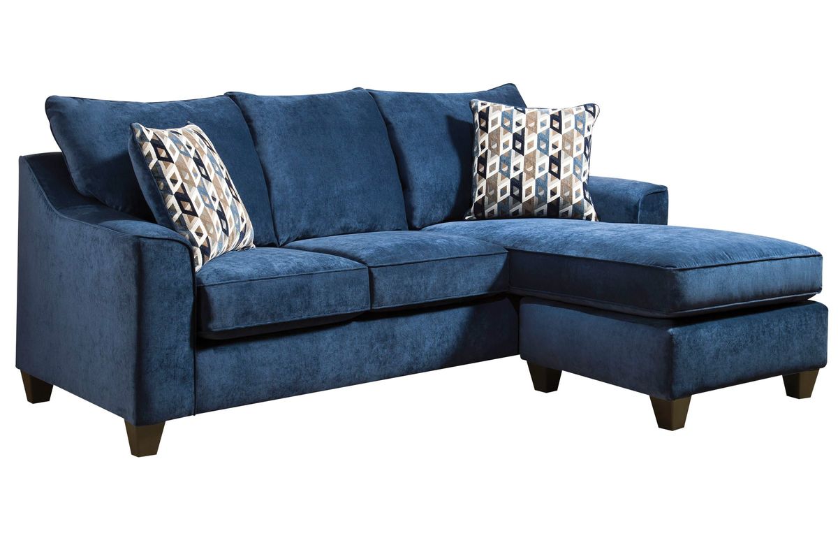 Elizabeth Blue Microfiber Chofa + Ottoman at GardnerWhite