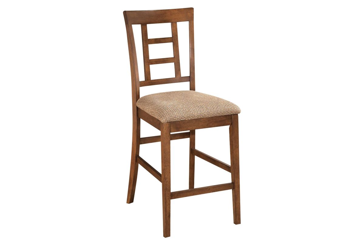 Cross Island 24" Bar Stools in Medium Brown (Set of 2) by Ashley