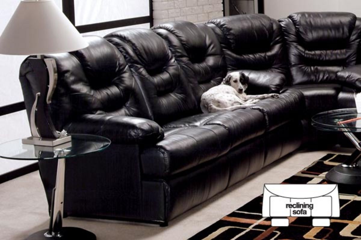 Camelot Black Leather Dual Reclining Sofa at GardnerWhite