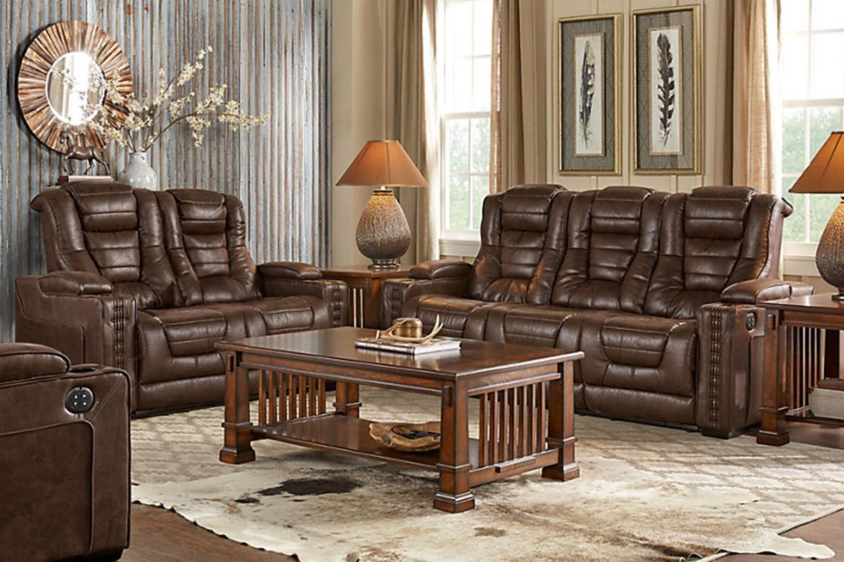 Highway to Home Power Reclining Microfiber Loveseat with Console