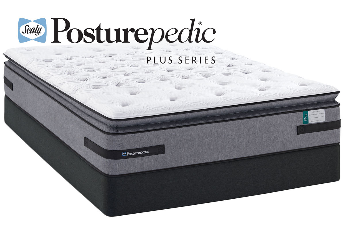 sealy posturepedic chargrove plush queen mattress set