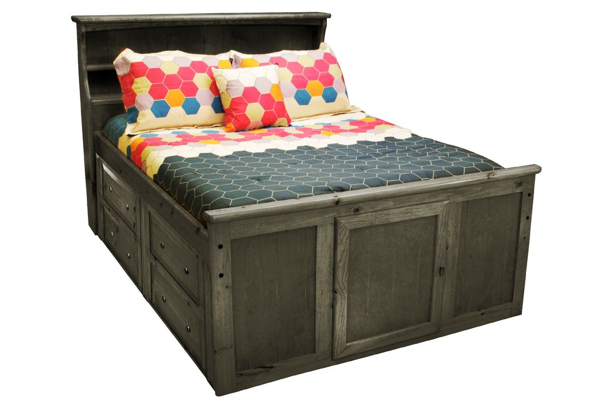Laguna Grey Full Bookcase Bed at GardnerWhite