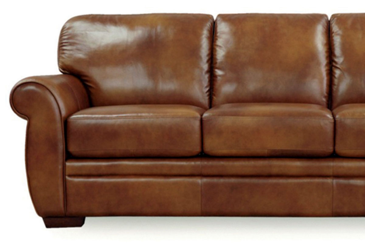 Chestnut Leather Sofa at GardnerWhite