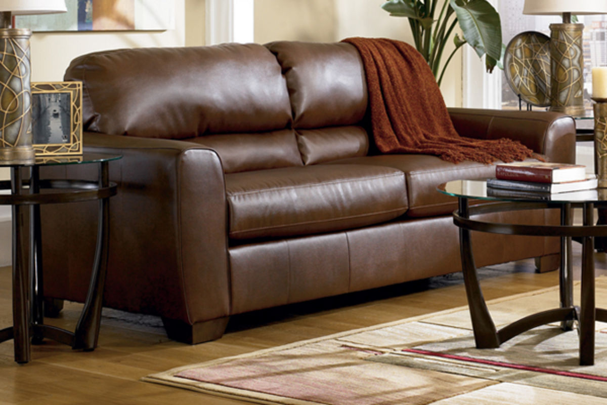 sleeper sofa in leather