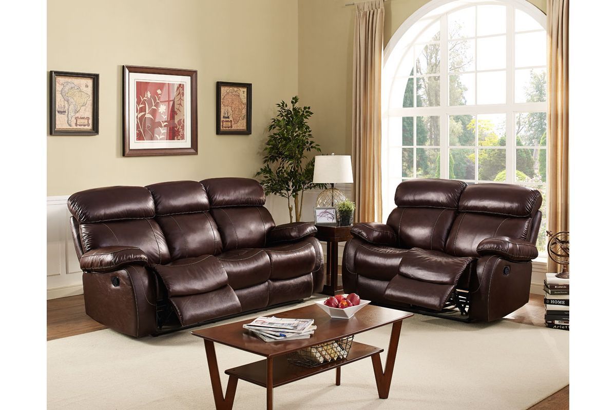 Dante Leather Power Reclining Sofa & Loveseat at GardnerWhite