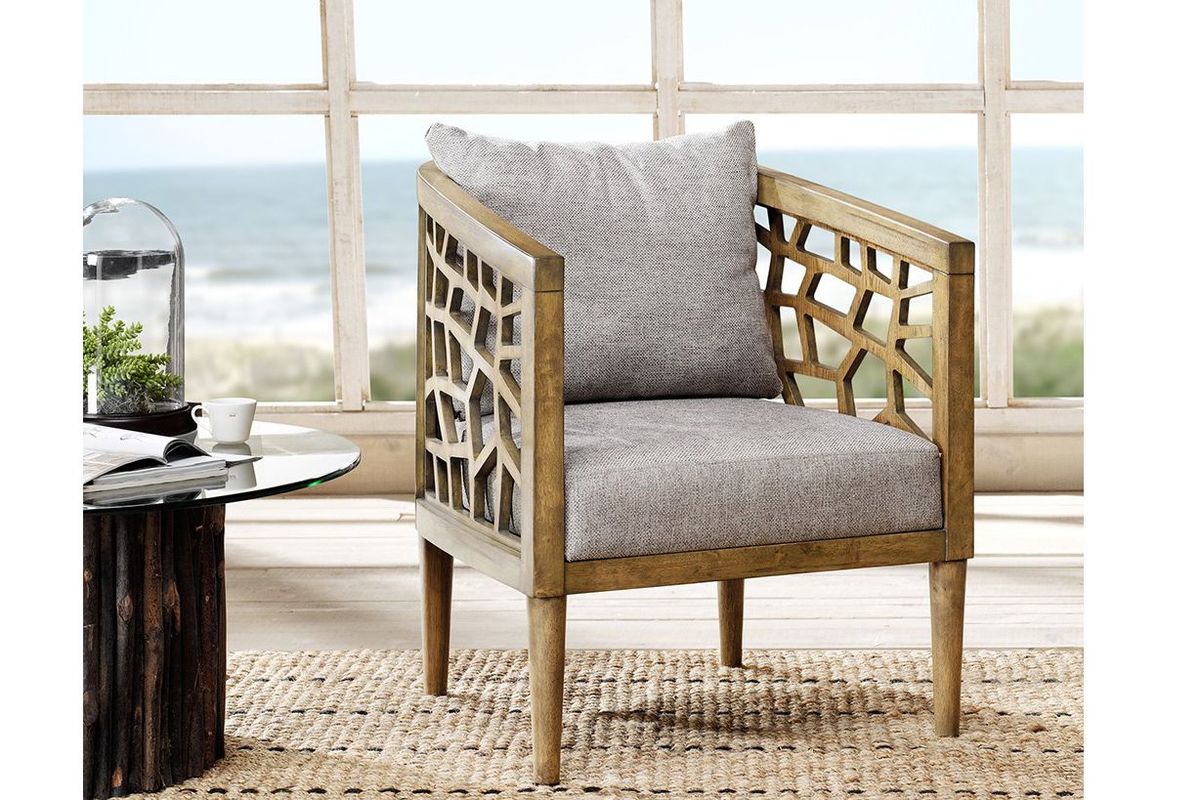 Crackle Accent Chair in Light Grey by INK+IVY at GardnerWhite