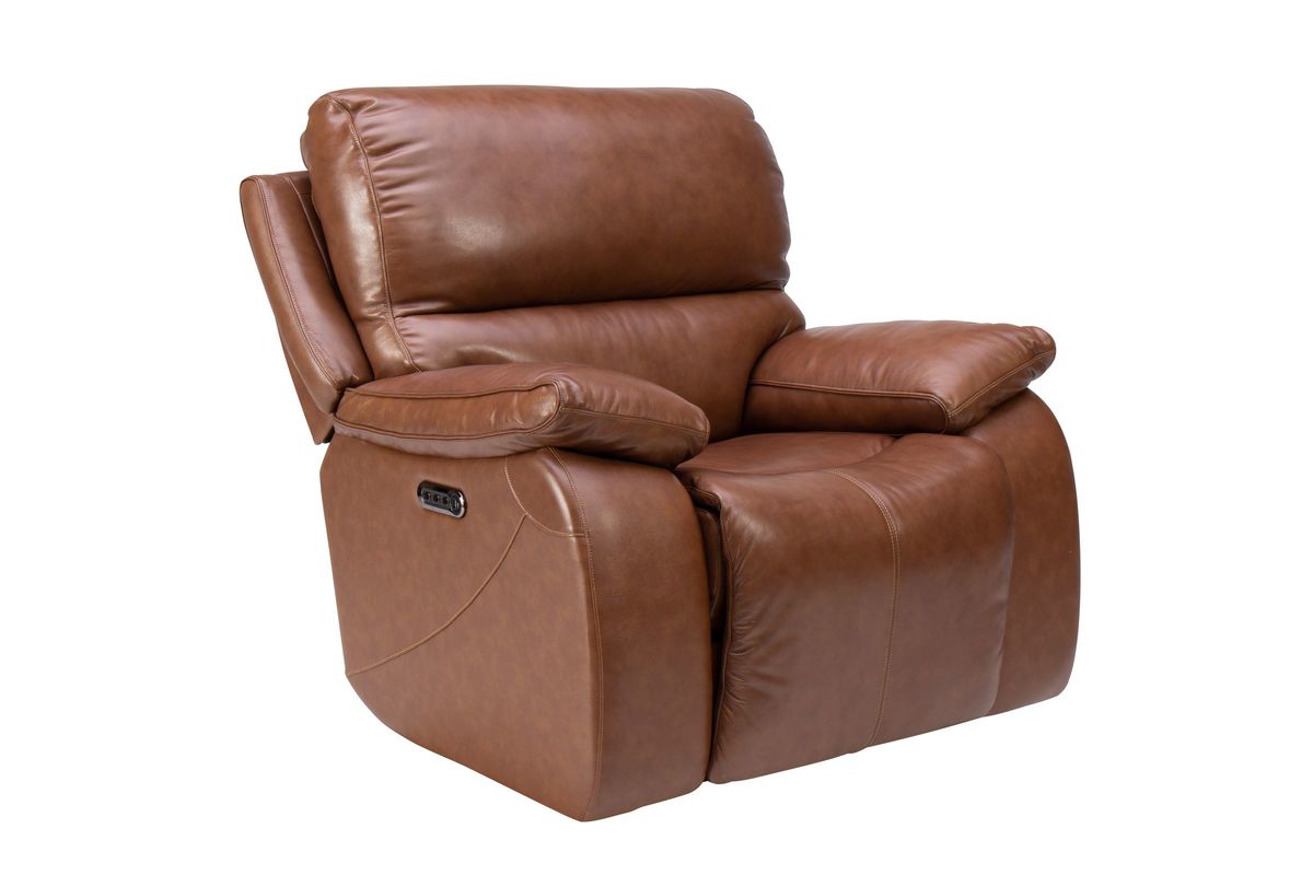 Mustang Triple Power Leather Recliner at GardnerWhite