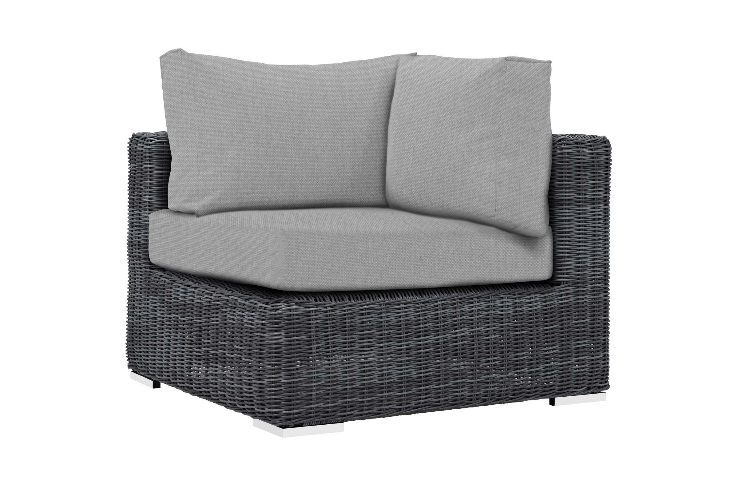 White Resin Wicker Sofa Baci Living Room