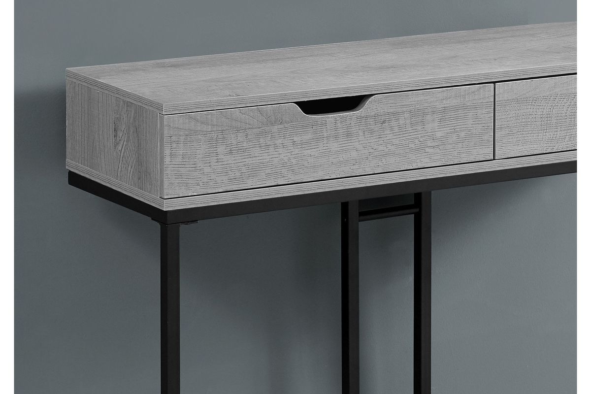 Grey Contemporary Hall Console Table with Storage by Monarch
