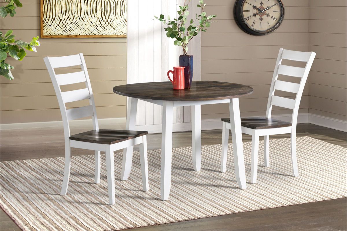 Kodi Solid Wood Drop Leaf Table + 2 Side Chairs at GardnerWhite