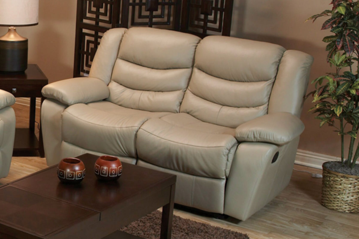 Milano Taupe Leather Reclining Sofa, Loveseat & Recliner
