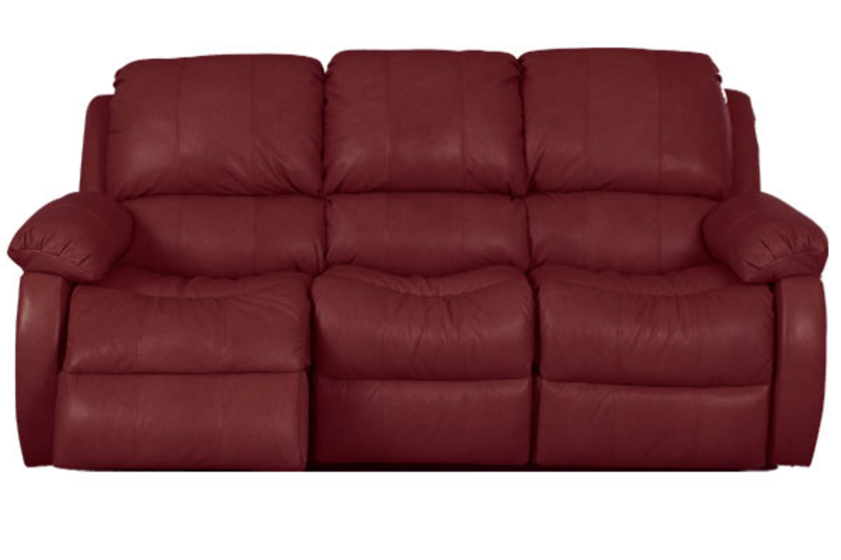 Cherry Reclining Leather Sofa at GardnerWhite