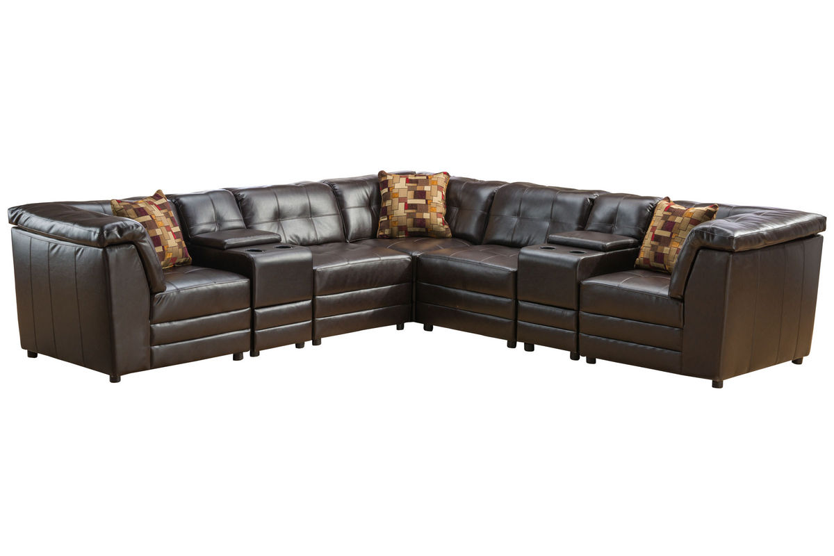 Bartek 7-Piece Bonded Leather Sectional at Gardner-White