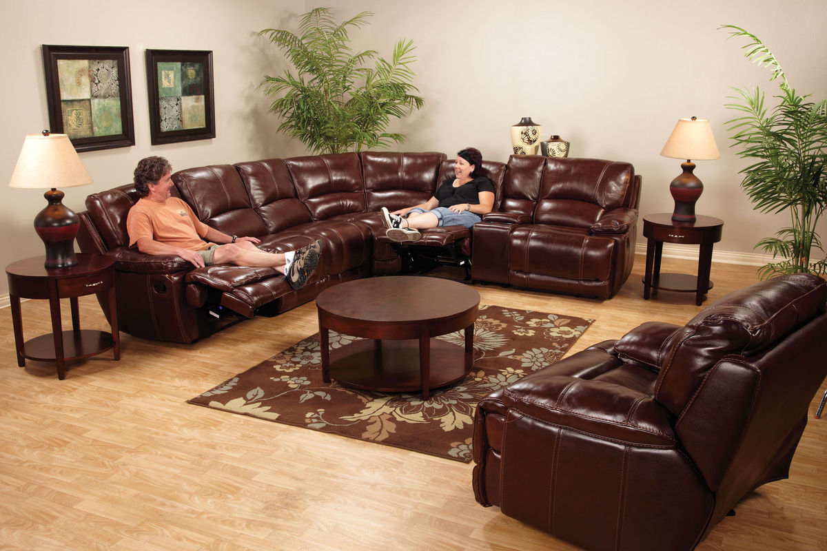 Kimberly 7Piece Leather Reclining Sectional at GardnerWhite
