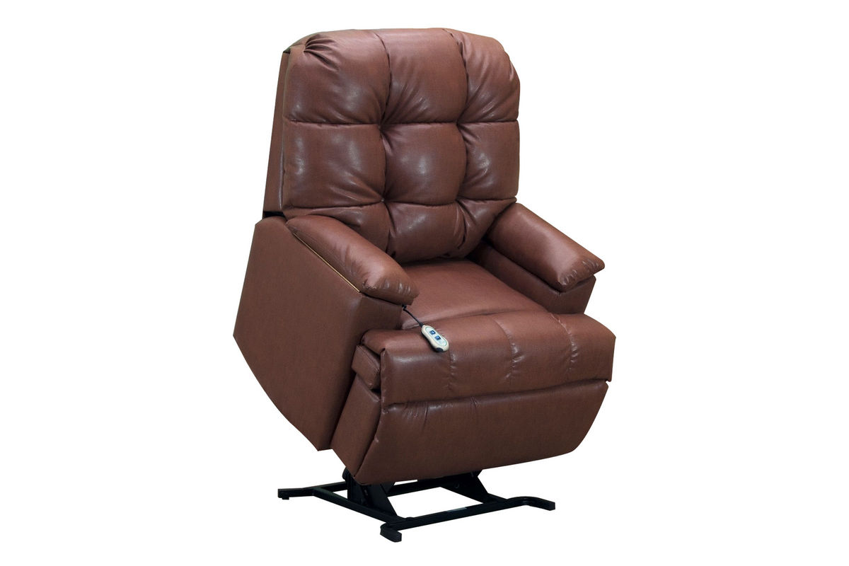 Medlift Brown Bonded Leather Lift Chair at GardnerWhite