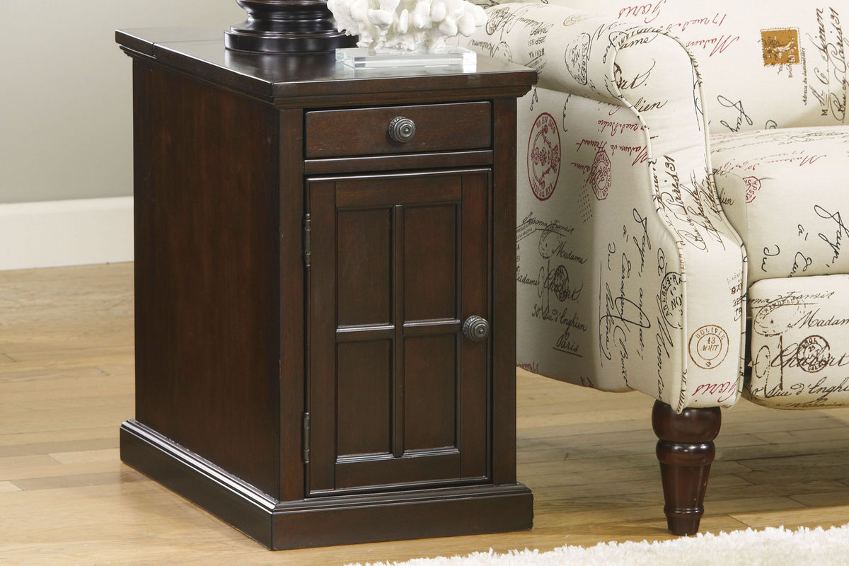 Dark Brown Power Chair Side End Table by Ashley at GardnerWhite