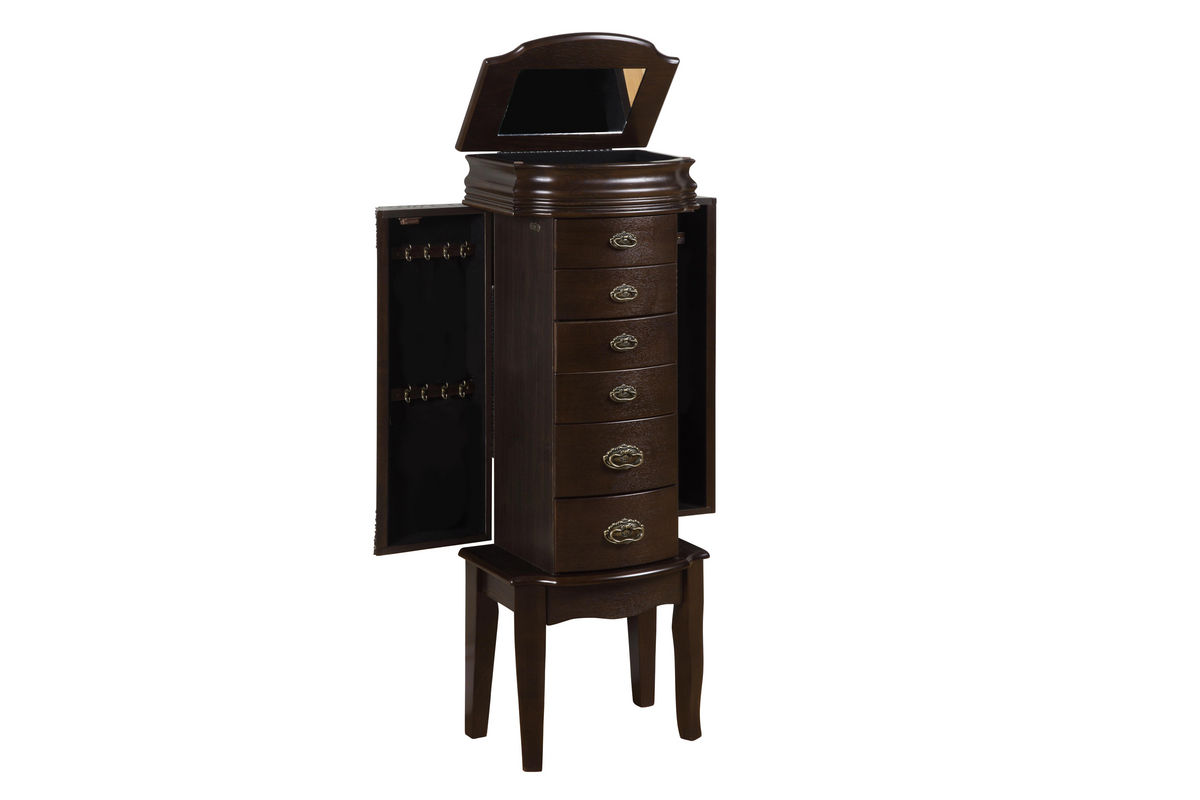 Italian Influenced Transitional "Espresso" Jewelry Armoire Powell 358315