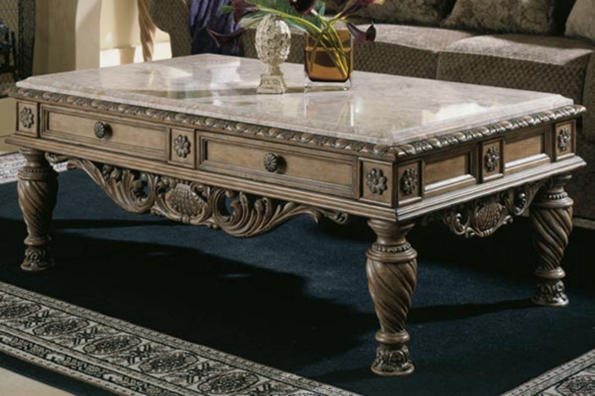 Bisque & Marble Cocktail Table at GardnerWhite