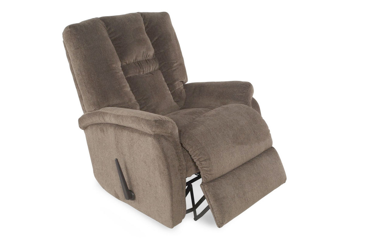 Taupe Leather Rocker Recliner by Lane at GardnerWhite