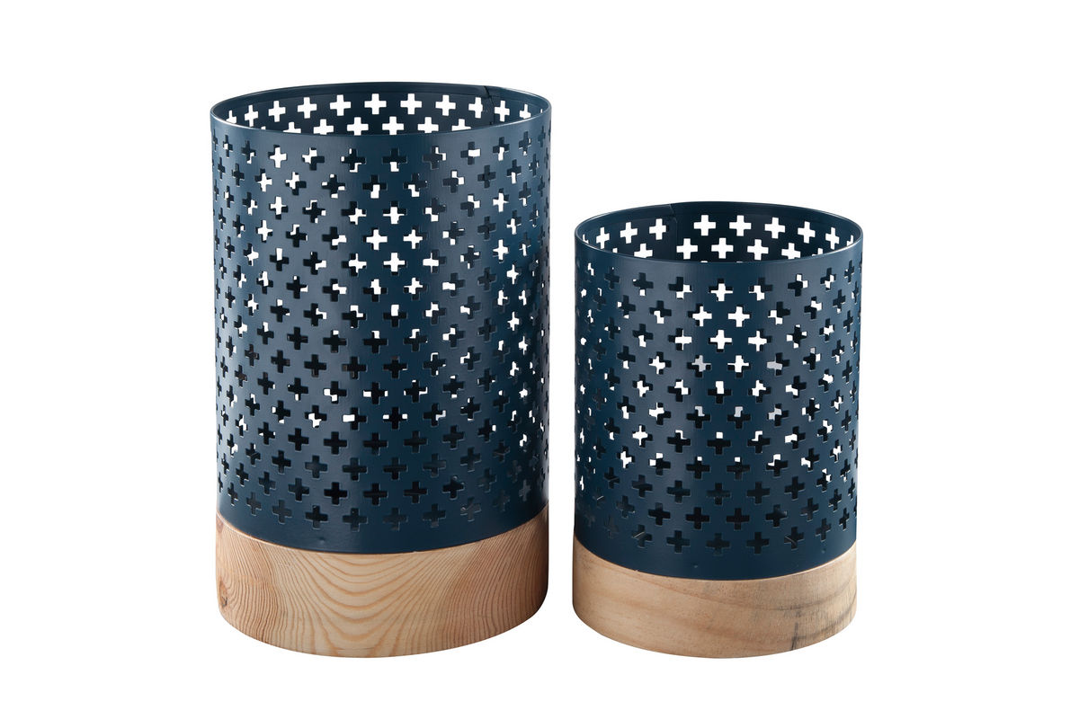 Daichi Navy Candle Holders by Ashley at GardnerWhite