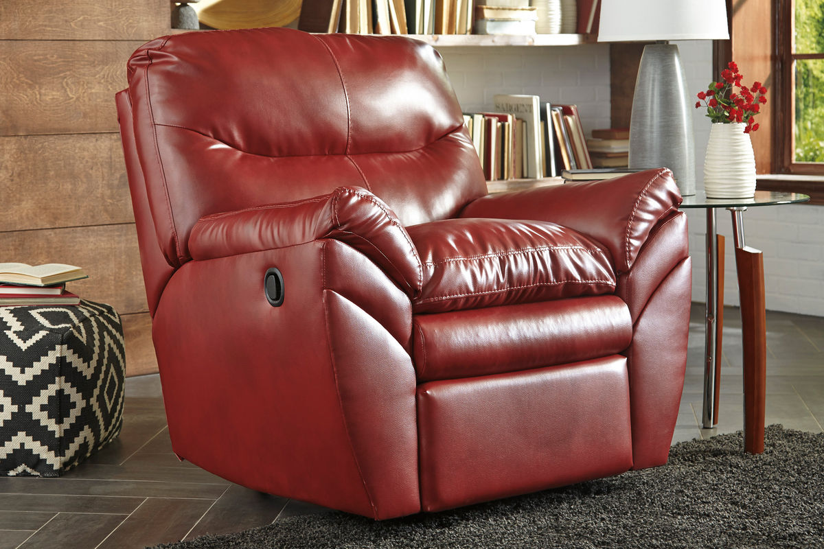 Carlton Bonded Leather Rocker Recliner at GardnerWhite